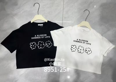 手繪花朵Tee短版上衣T恤4