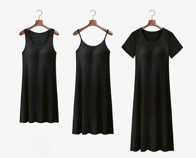 【帶胸墊】極舒服莫代爾居家服睡衣連身裙(吊帶/背心/短袖)16