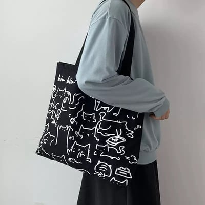 文藝插畫百搭帆布包2