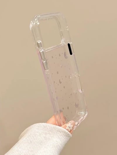 透明閃粉星星月亮防摔手機殼｜iPhone 14-18系列6
