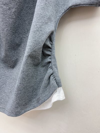 法式掛脖假兩件亞麻混紡衫10