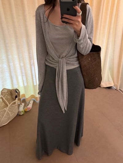 防曬外條紋背心兩件套2