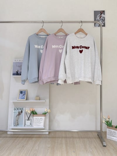 毛巾刺繡愛心衛衣上衣1