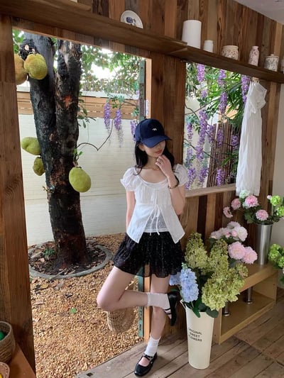 甜美蕾絲背心兩件套12