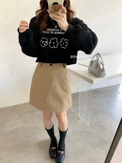 澎袖小花短版tee上衣4