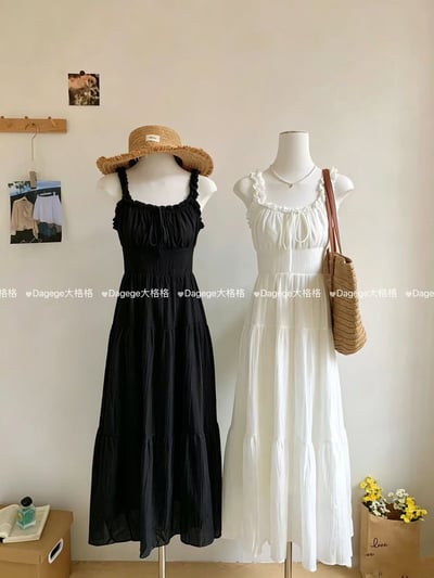 荷葉肩帶仙女洋裝6
