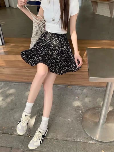 碎花溫柔蛋糕裙短裙8