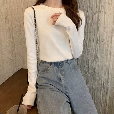 百搭圓領莫代爾棉上衣4
