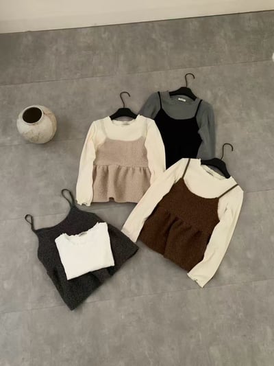 ★限時優惠｜至11/2★奶呼呼羊圈毛毛吊帶背心套裝18