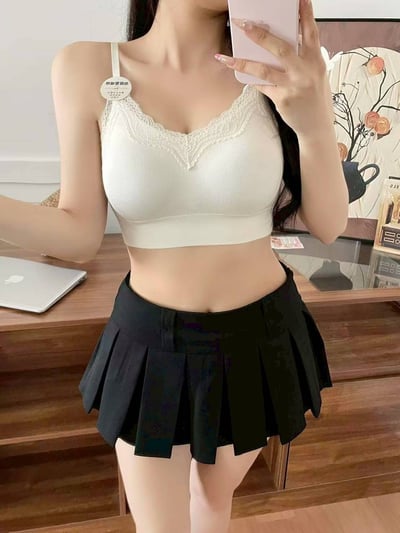 蕾絲乳膠厚杯U型美背內衣背心7