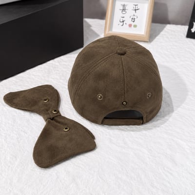 質感麂皮蝴蝶結棒球帽(蝴蝶結可拆）5