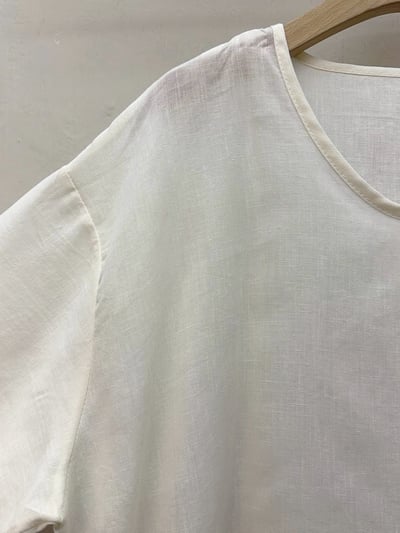 U領寬鬆棉麻短袖上衣12