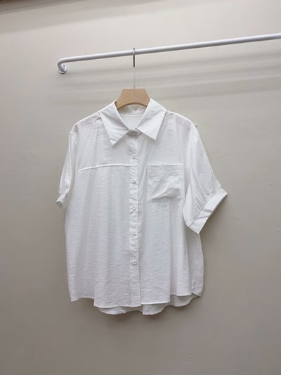翻領排扣短袖襯衫6