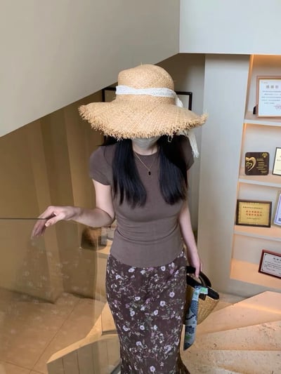 正肩高彈圓領素色顯瘦短袖上衣7