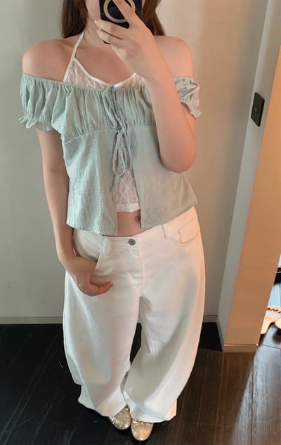 甜美蕾絲背心兩件套3