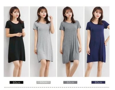 『買一送一』極舒服莫代爾居家服睡衣寬鬆短袖連身裙(常規/中長/加長)6