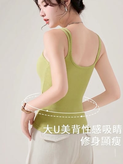 BRATOP-【涼感】雙肩吊帶美背立體胸墊罩杯上衣背心3