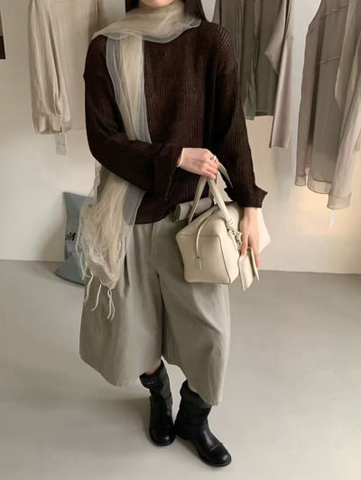 寬袖鏤空針織長袖上衣10