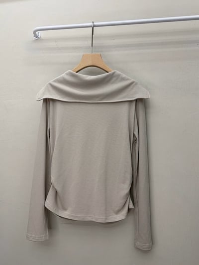 假兩件雙拉鍊長袖上衣9