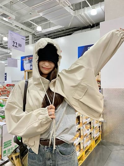大口袋連帽拉鍊外套5