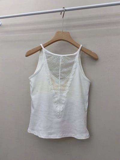 U領蕾絲美背羅紋胸墊背心10