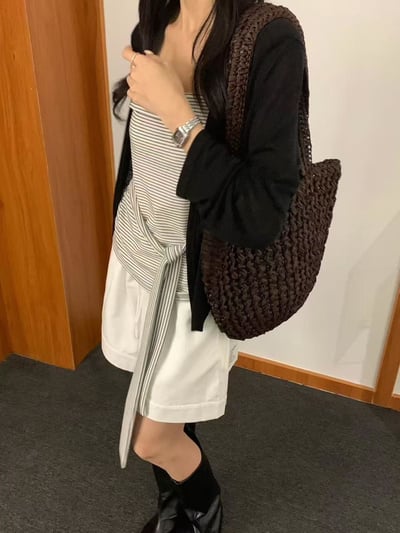 綁帶造型吊帶+外套兩件套7