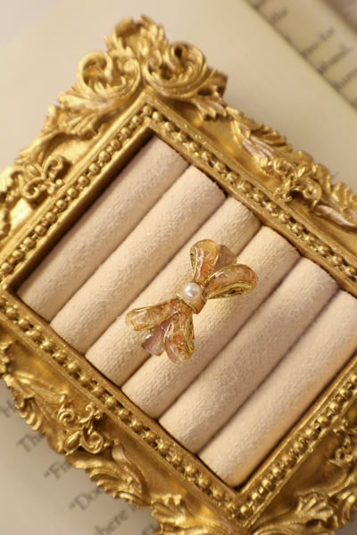 ⋆. 𐙚˚࿔ 珍珠蝴蝶結戒指𝜗𝜚˚⋆3