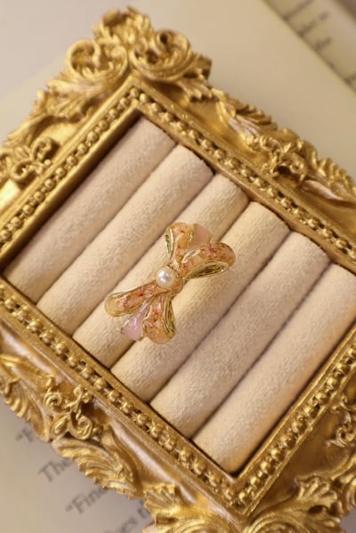 ⋆. 𐙚˚࿔ 珍珠蝴蝶結戒指𝜗𝜚˚⋆6