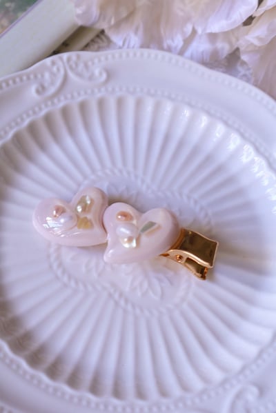 《珍珠雙心髮夾》2