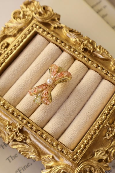 ⋆. 𐙚˚࿔ 珍珠蝴蝶結戒指𝜗𝜚˚⋆7