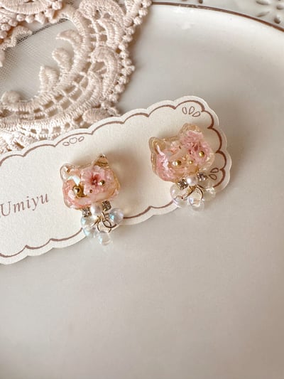 《Umiyu菊貓乾花耳墜》1