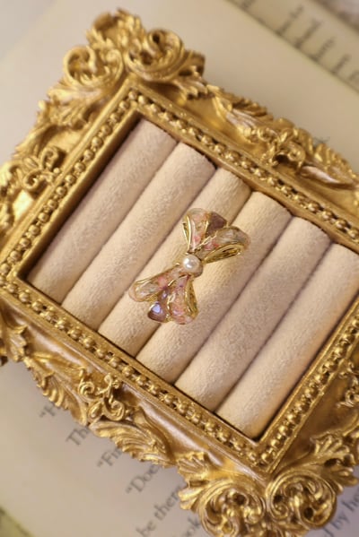 ⋆. 𐙚˚࿔ 珍珠蝴蝶結戒指𝜗𝜚˚⋆4