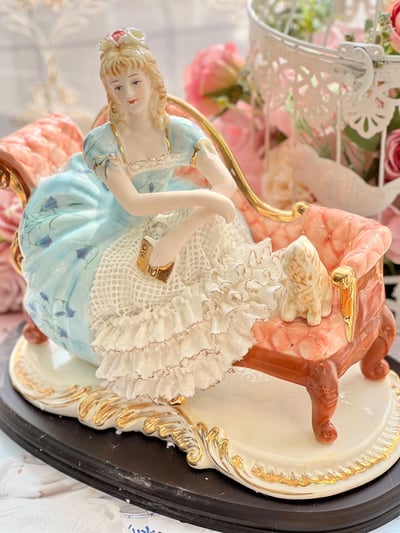 慵懶貓咪仕女瓷偶3