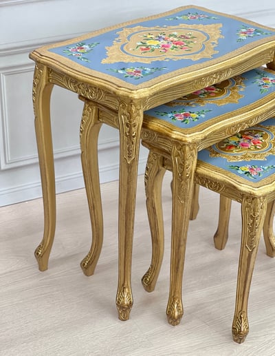 義大利佛羅倫斯手工復古平面三層桌7