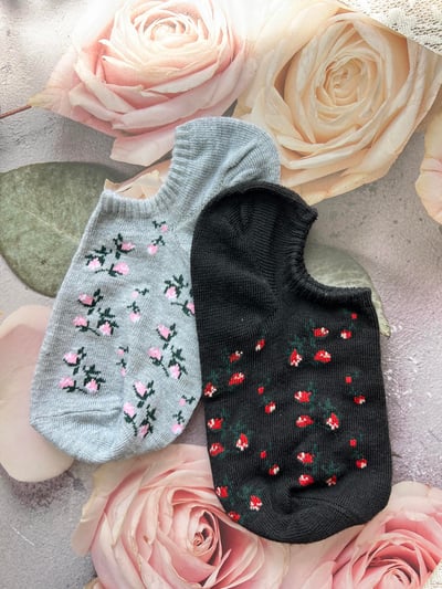 韓國小碎花船型襪(5色一組)4