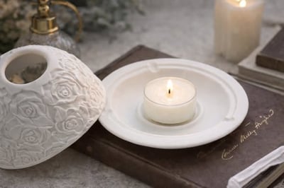 法國Bernardaud 玫瑰浮雕香氛蠟燭台2