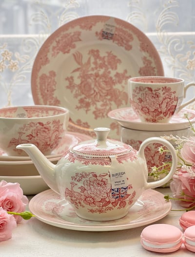 英國伯利亞洲粉玫瑰餐具系列4