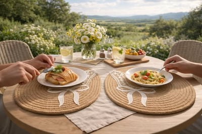 法式蕾絲棉線編織餐墊1