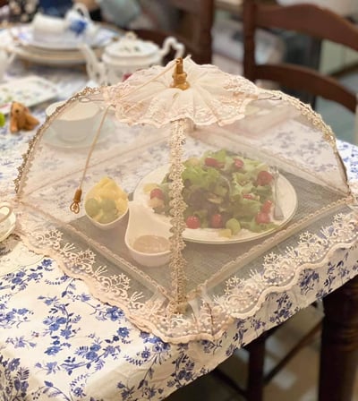 奶茶色蕾絲菜罩3