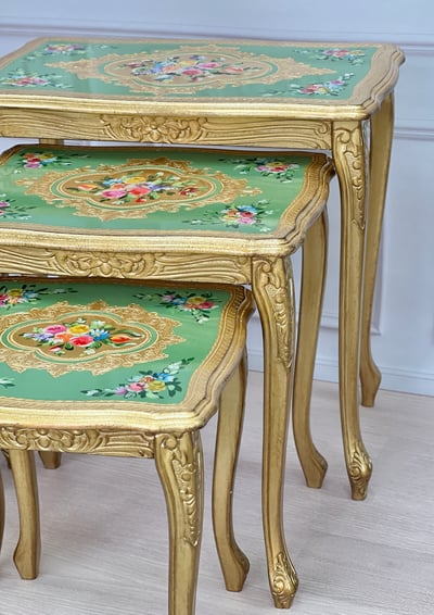 義大利佛羅倫斯手工復古平面三層桌8