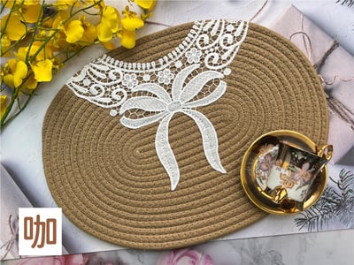 棉質橢圓編織餐墊3