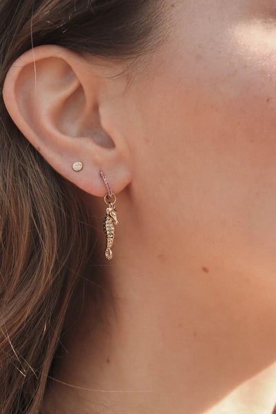 法式金色小海馬可變式吊墜5