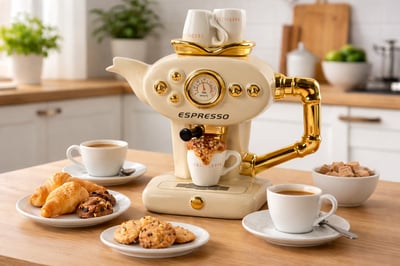 英國造型壺-白色單杯濃縮咖啡(大)Single Espresso1