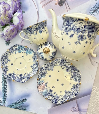 法式藍玫瑰下午茶套組4