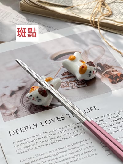 招財貓陶瓷筷架4
