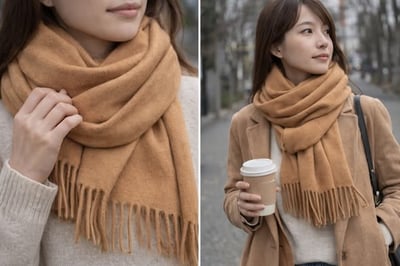 Kiltan喀什米爾純色寬版圍巾2