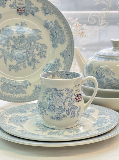 英國伯利亞洲藍玫瑰餐具系列6