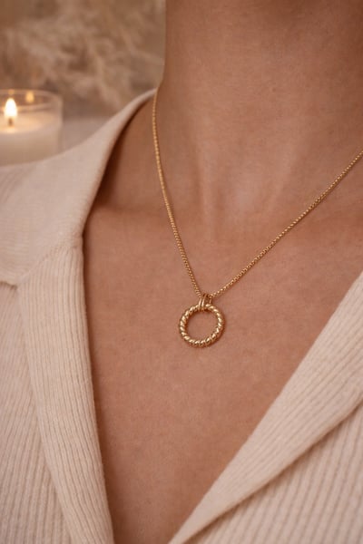 法式扭繩圓環項鍊2