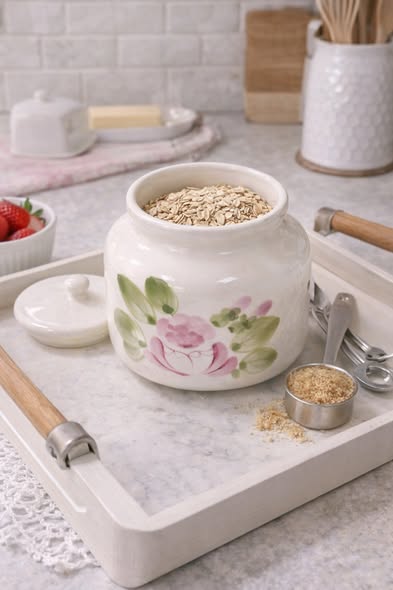 手繪玫瑰陶瓷儲物罐(含蜂蜜棒)3