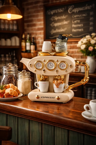 英國造型壺-白色雙杯濃縮咖啡(大)Double Espresso1